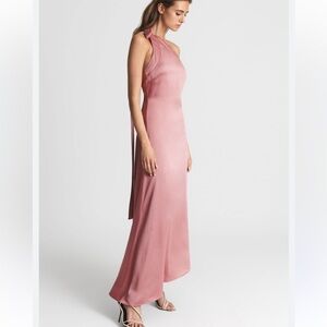 REISS Delphine one-shoulder size 0 Rose pink satin dress
